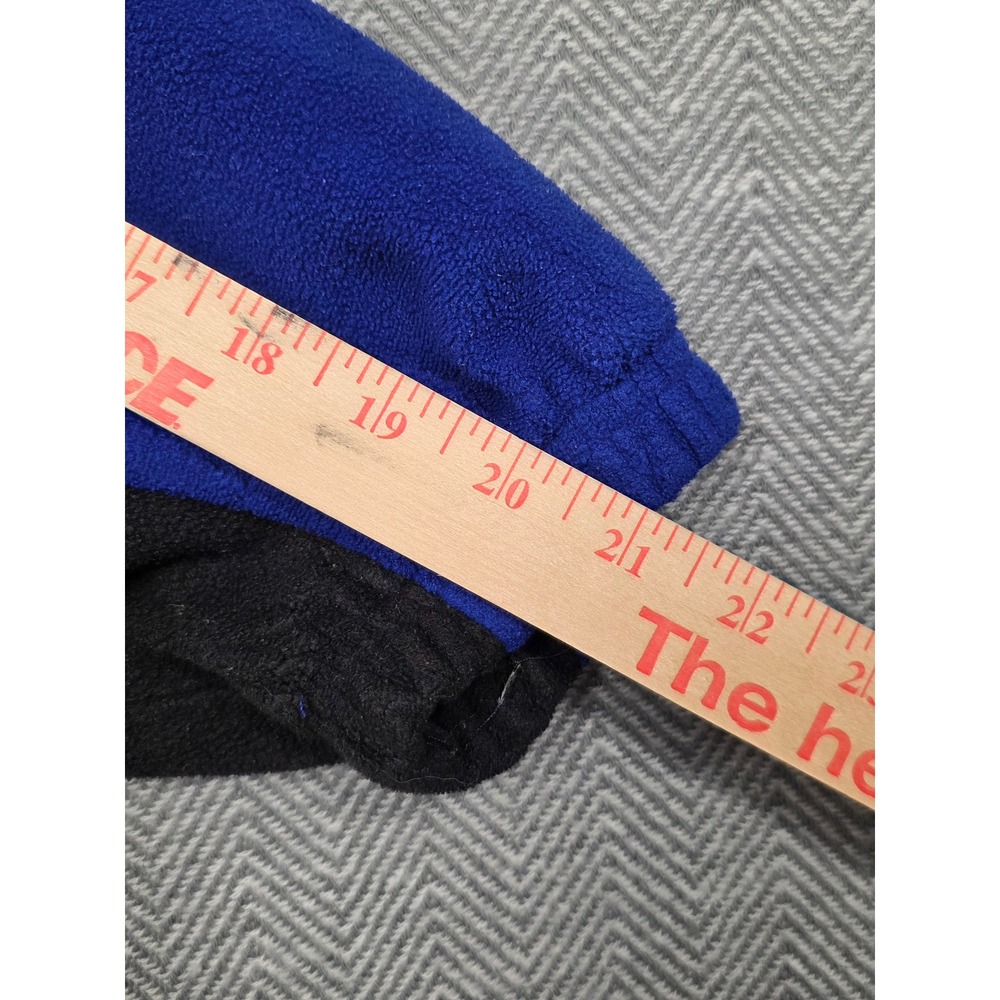 Basic Editions Blue Black Colorblock Fleece Jacket Full Zip Drawstring Large - Picture 7 of 9